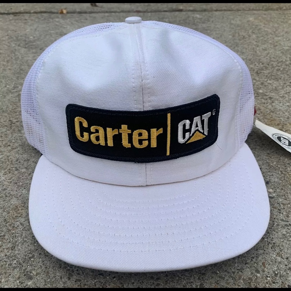 Vintage NOS Louisville Carter Cat / Caterpillar Mesh Trucker Snapback Hat USA